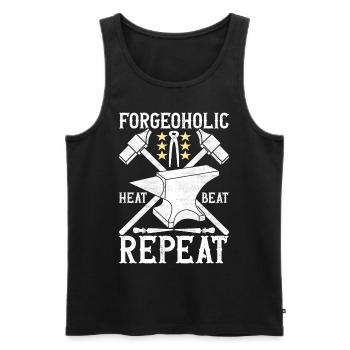Blacksmith Forging Anvil - Men's Premium Organic Tank Top - black - Front - Michal (187cm)