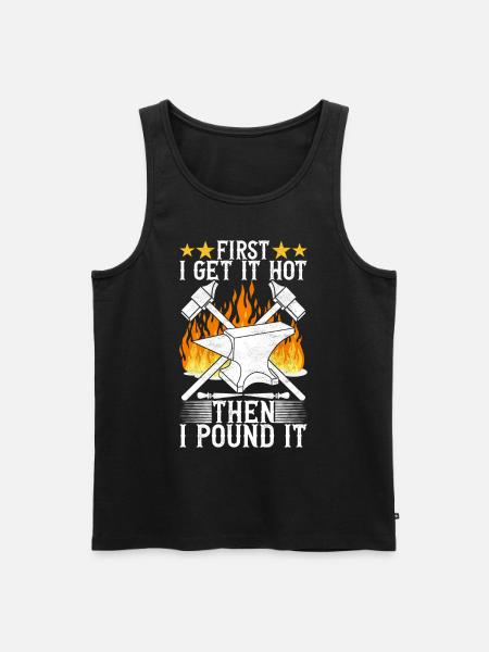 Blacksmith Forging Anvil - Men's Premium Organic Tank Top - black