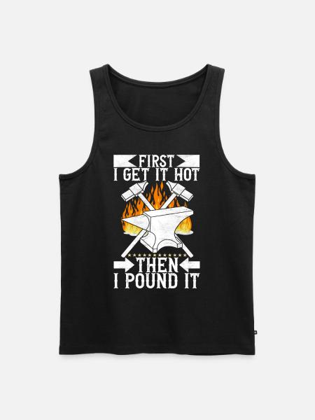 Blacksmith Forging Anvil - Men's Premium Organic Tank Top - black