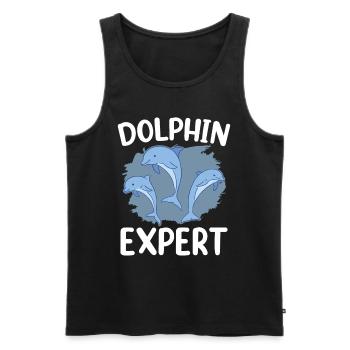 Dolphin Expert Dolphin Dolphin Dolphin Lovers - Men's Premium Organic Tank Top - black - Front - AI Model Male 178 light (178cm)