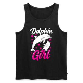 Delfin Mädchen Liebhaber Delphine Delfine Delphin - Männer Premium Bio Tank Top - Schwarz - Vorne - AI Model Male 178 light (178cm)