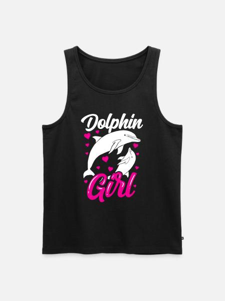 Dauphin Fille Amoureux Dauphins Dauphins Dauphin - Débardeur bio Premium Homme - noir