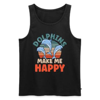 Delfine Machen Mich Glücklich Delphin Delfin - Männer Premium Bio Tank Top - Schwarz - Vorne - AI Model Male 178 light (178cm)