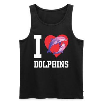 Ich Liebe Delfine Delfin Delphin Delphine - Männer Premium Bio Tank Top - Schwarz - Vorne - AI Model Male 178 light (178cm)