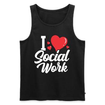 Ich Liebe Sozialarbeit Sozialarbeiter Ausbildung - Männer Premium Bio Tank Top - Schwarz - Vorne - Michal (187cm)