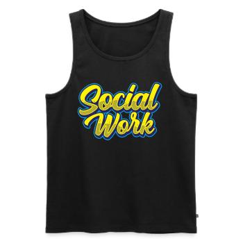 Travail social Travail social Profession de travailleur social - Débardeur bio Premium Homme - noir - Devant - AI Model Male 178 light (178cm)