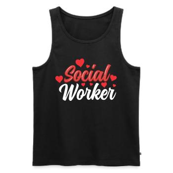 Social Worker Profession Social Work Social Worker - Men's Premium Organic Tank Top - black - Front - Michal (187cm)