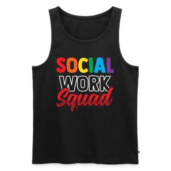 Équipe de travail social Travailleur social Travail social - Débardeur bio Premium Homme - noir - Devant - AI Model Male 178 light (178cm)