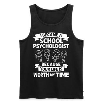Schulpsychologe Schulpsychologie Psychologie - Männer Premium Bio Tank Top - Schwarz - Vorne - AI Model Male 178 light (178cm)