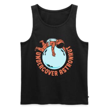 Undercover Astronaut Space Astronomy Rocket - Men's Premium Organic Tank Top - black - Front - AI Model Male 178 light (178cm)