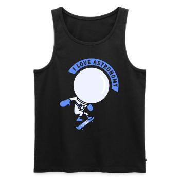I Love Astronomy Astronaut Space Rocket - Men's Premium Organic Tank Top - black - Front - AI Model Male 178 light (178cm)
