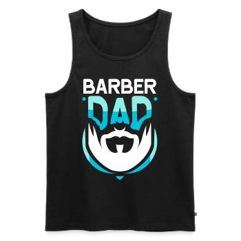 Barbier Papa Barbershop Profession Barbier Barbier - Débardeur bio Premium Homme - noir - Devant - AI Model Male 178 light (178cm)