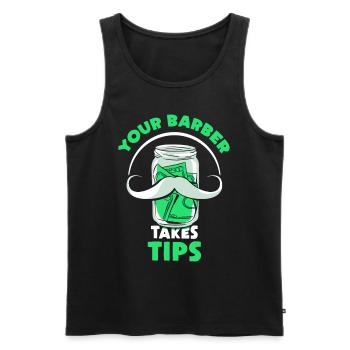 Ihr Friseur nimmt Trinkgeld Barbershop Barber - Männer Premium Bio Tank Top - Schwarz - Vorne - AI Model Male 178 light (178cm)