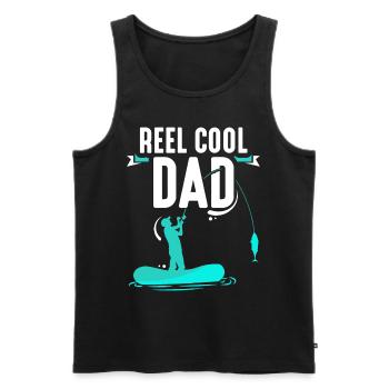 Reel Cool Papa Angler Fishing Fishing Fisherman - Men's Premium Organic Tank Top - black - Front - AI Model Male 178 light (178cm)