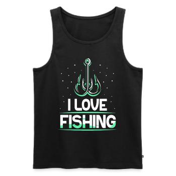 I Love Fishing Anglers Fishermen Fishing Fishing - Men's Premium Organic Tank Top - black - Front - AI Model Male 178 light (178cm)