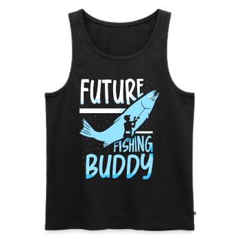 Future fishing buddy angler fishing friend - Men's Premium Organic Tank Top - black - Front - Michal (187cm)