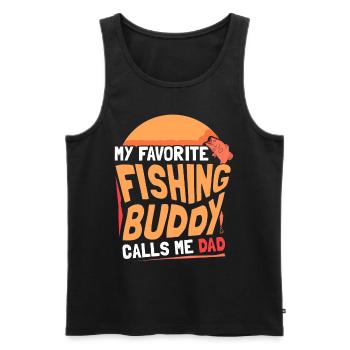 My favorite fishing buddy calls me daddy fishing - Men's Premium Organic Tank Top - black - Front - Michal (187cm)