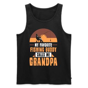 My favorite fishing buddy calls me Grandpa Fishing - Men's Premium Organic Tank Top - black - Front - Michal (187cm)