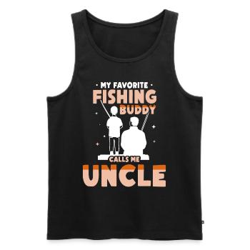 My favorite fishing buddy calls me Uncle Fishing - Men's Premium Organic Tank Top - black - Front - Michal (187cm)