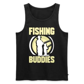 Amis pêcheurs Ami pêcheur Ami pêcheur - Débardeur bio Premium Homme - noir - Devant - AI Model Male 178 light (178cm)