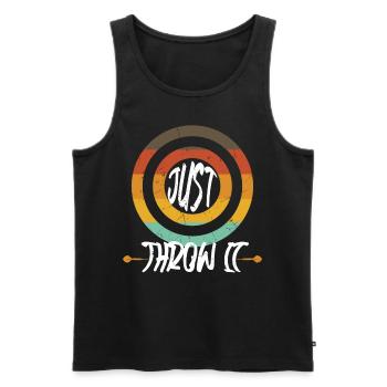 Just Throw It Darts Aiming Bullseye - Men's Premium Organic Tank Top - black - Front - Michal (187cm)
