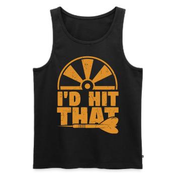 Id Hit That Darts - Men's Premium Organic Tank Top - black - Front - Michal (187cm)