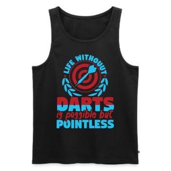 Life Without Darts Is Possible But Pointless - Men's Premium Organic Tank Top - black - Front - Michal (187cm)