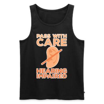 Pass With Care Hearing Impaired - Men's Premium Organic Tank Top - black - Front - Michal (187cm)