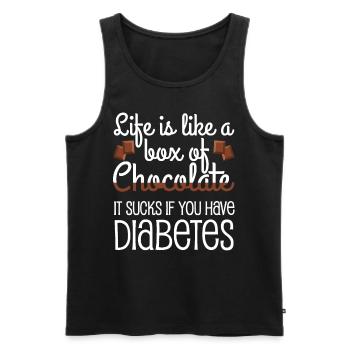 Life Is Like A Box Of Chocolate Diabetes - Men's Premium Organic Tank Top - black - Front - AI Model Male 178 light (178cm)