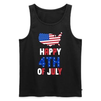 Happy 4 July Happy 4Th Of July US USA America - Men's Premium Organic Tank Top - black - Front - AI Model Male 178 light (178cm)