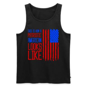 So Sieht Ein Patriotischer Amerikaner Aus USA - Männer Premium Bio Tank Top - Schwarz - Vorne - Michal (187cm)