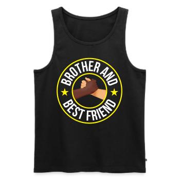 Brother and best friend Schwarz brothers team - Men's Premium Organic Tank Top - black - Front - Michal (187cm)