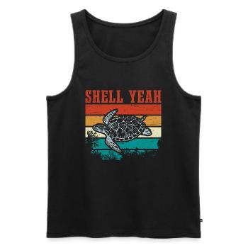 Schildkröte Retro Schildkröten Spruch Witzig - Männer Premium Bio Tank Top - Schwarz - Vorne - AI Model Male 178 light (178cm)