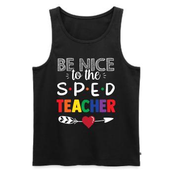 Be Nice to Sped Teacher Special Education - Men's Premium Organic Tank Top - black - Front - AI Model Male 178 light (178cm)