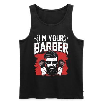 Ich Bin Ihr Barbier Barber Barbershop Barbiere - Männer Premium Bio Tank Top - Schwarz - Vorne - AI Model Male 178 light (178cm)