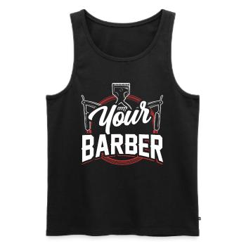Votre profession de barbier Barbier Barbershop Barbers - Débardeur bio Premium Homme - noir - Devant - AI Model Male 178 light (178cm)