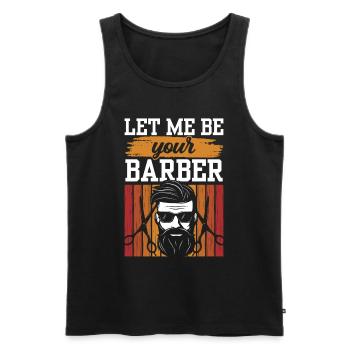 Laissez-moi être votre salon de coiffure - Débardeur bio Premium Homme - noir - Devant - AI Model Male 178 light (178cm)