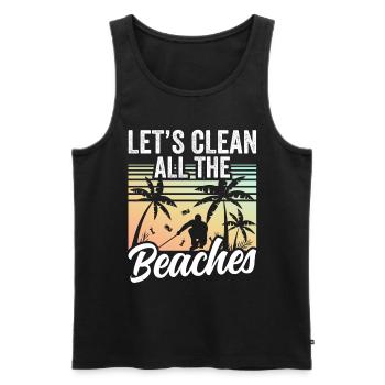 Nettoyons toutes les plages Beach Clean Up - Débardeur bio Premium Homme - noir - Devant - Michal (187cm)
