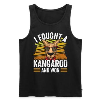 I fought with a kangaroo and won kangaroos - Men's Premium Organic Tank Top - black - Front - AI Model Male 178 light (178cm)