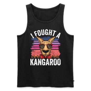 Je me suis battu avec un kangourou animal kangourou kangourou - Débardeur bio Premium Homme - noir - Devant - Michal (187cm)