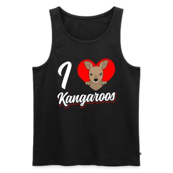 I love kangaroos lover animal kangaroo - Men's Premium Organic Tank Top - black - Front - AI Model Male 178 light (178cm)