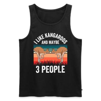 I like kangaroos and maybe 3 people animal - Men's Premium Organic Tank Top - black - Front - AI Model Male 178 light (178cm)