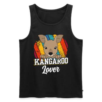 Kangaroo lover Australia Kangaroo animal - Men's Premium Organic Tank Top - black - Front - AI Model Male 178 light (178cm)