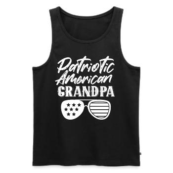 Grand-père patriotique américain Patriot US - Débardeur bio Premium Homme - noir - Devant - Michal (187cm)