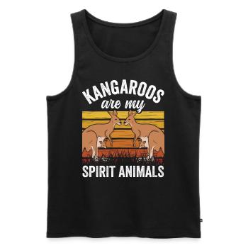 Les kangourous sont mes animaux préférés kangourou animal - Débardeur bio Premium Homme - noir - Devant - AI Model Male 178 light (178cm)
