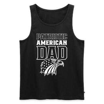 Père patriotique américain Patriot États-Unis - Débardeur bio Premium Homme - noir - Devant - Michal (187cm)