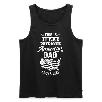So Sieht Patriotischer Amerikanischer Vater Aus - Männer Premium Bio Tank Top - Schwarz - Vorne - Michal (187cm)