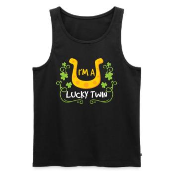I am a happy twin Irish Ireland - Men's Premium Organic Tank Top - black - Front - Michal (187cm)
