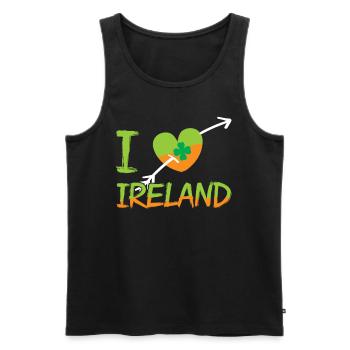 J’adore l’Irlande Saint-Patrick Irlandais irlandais - Débardeur bio Premium Homme - noir - Devant - Michal (187cm)
