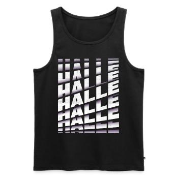 Hall Germany City Font Skyline Home - Men's Premium Organic Tank Top - black - Front - Michal (187cm)